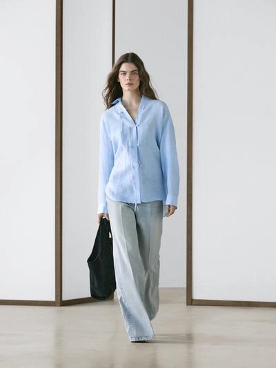 Рубашка из 100% льна flowing- Заказать в России