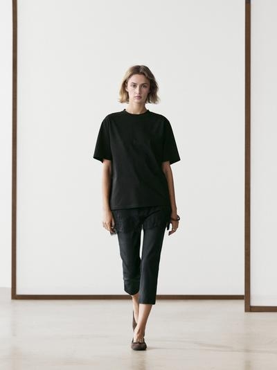 Massimo Dutti Футболка с короткими рукавами и кружевными деталями купить с доставкой.