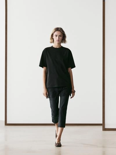 Massimo Dutti Футболка с короткими рукавами и кружевными деталями