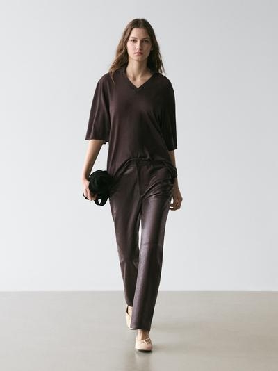 Massimo Dutti Свитер из шелково-шерстяной смеси в стиле оверсайз