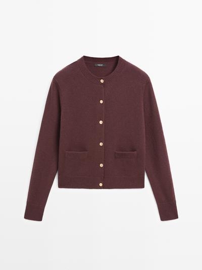 Massimo Dutti Кардиган из вязаного полотна с золотыми пуговицами купить с доставкой.