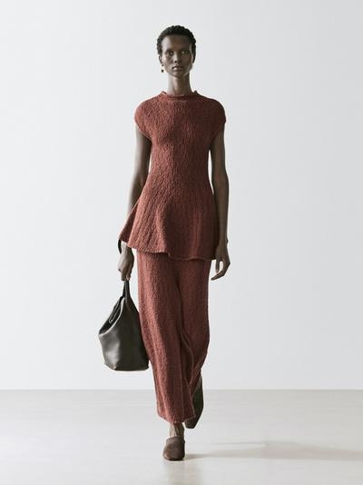 Massimo Dutti Юбка из хлопкового трикотажа в стиле миди