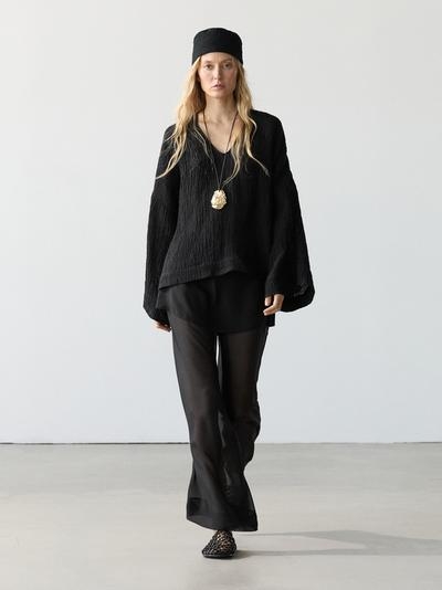 Massimo Dutti Приталенная блуза из 100% льна