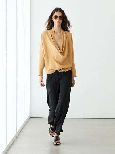 Massimo Dutti Блузка с плавным драпированным вырезом