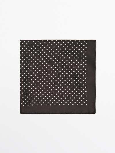 Massimo Dutti Платок из 100% шелка с принтом в горошек