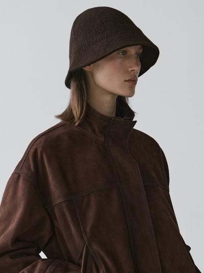 Massimo Dutti Шапка из вязаного шерстяного микса