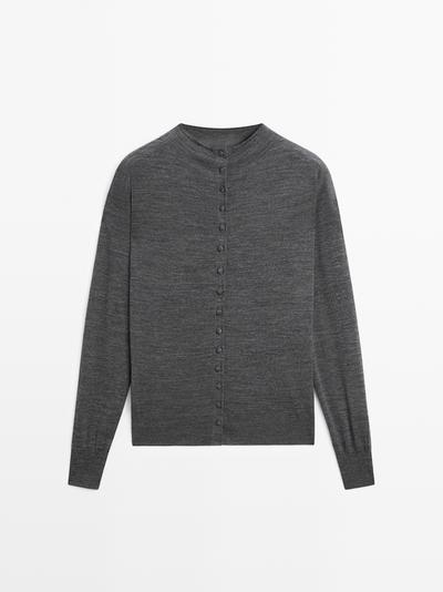 Massimo Dutti Кардиган PERKINS с воротником-стойкой и застежкой на скрытые пуговицы купить с доставкой.