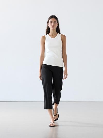 Massimo Dutti Топ с завязкой из хлопкового смесового материала купить с доставкой.