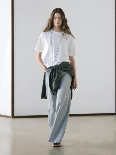 Футболка с короткими рукавами в стиле баллон из хлопка