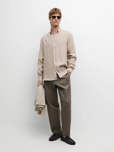 Рубашка из 100% льна- Заказать в России