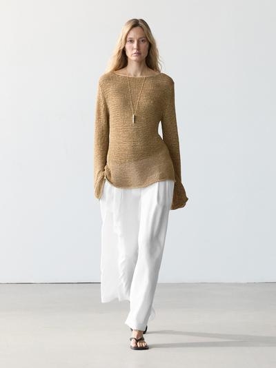 Massimo Dutti Брюки из льняной смеси со свободным кроем