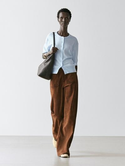 Massimo Dutti Кардиган с коротким рукавом из вязаного полотна купить с доставкой.