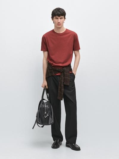 Massimo Dutti Футболка из хлопкового микса с коротким рукавом