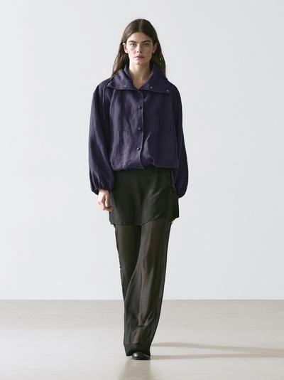 Бомбер из 100% льна с воротником- Заказать в России