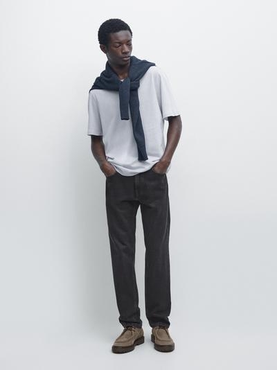 Massimo Dutti Футболка с короткими рукавами из льняной смеси