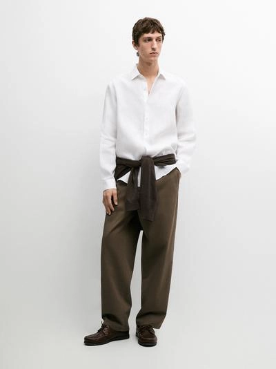 Рубашка из льна свободного кроя- Заказать в России