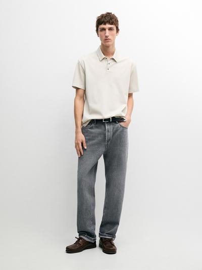 Massimo Dutti Поло с коротким рукавом из 100% хлопка