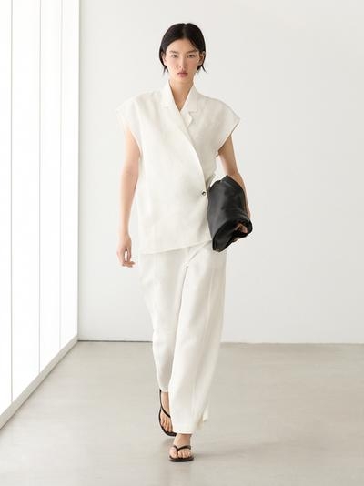 Massimo Dutti Льняные брюки силуэта бочонок купить с доставкой.