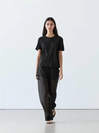 Футболка с коротким рукавом из льна- Заказать в России