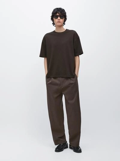 Футболка из хлопкового микса прямого кроя с коротким рукавом- Заказать в России