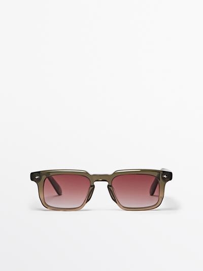 Massimo Dutti Узкие прямоугольные солнечные очки купить с доставкой.
