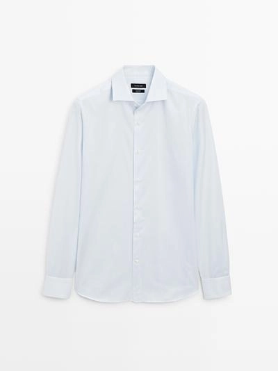 Рубашка с узким кроем и двойной полоской из 100% хлопка- Заказать в России