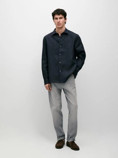 Рубашка свободного кроя из 100% льна