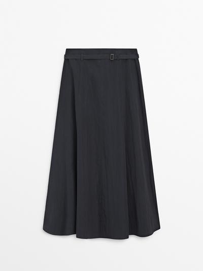 Massimo Dutti Длинная юбка с деталями пояса купить с доставкой.