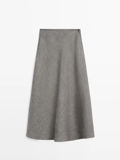 Юбка миди из льна с расклешенной юбкой- Заказать в России