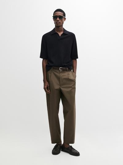 Massimo Dutti Джемпер-поло из ребристого хлопка