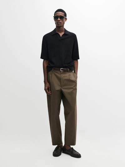 Джемпер-поло из ребристого хлопка- Заказать в России