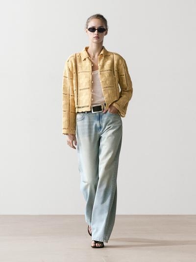 Massimo Dutti Кардиган с кружевными вырезами купить с доставкой.