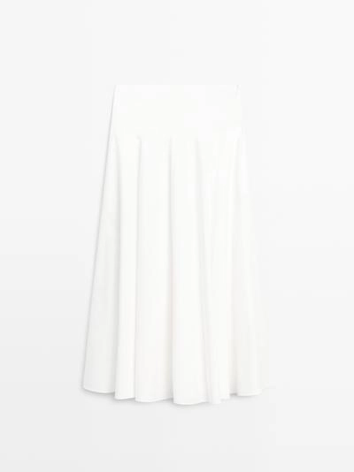 Юбка миди из 100% хлопка с деталями на подоле- Заказать в России