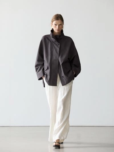 Короткий хлопковый плащ-жакет- Заказать в России