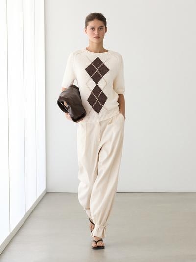 Massimo Dutti Свитер с ромбами и коротким рукавом