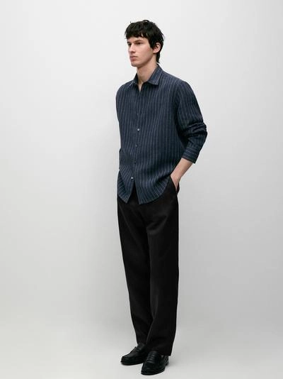 Рубашка в полоску из 100% льна- Заказать в России