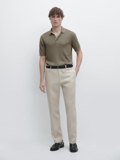 Massimo Dutti Брюки из льна с зауженным кроем