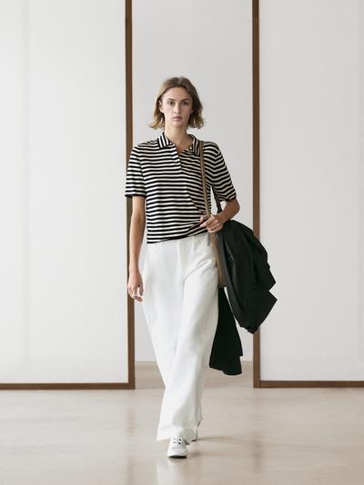 Massimo Dutti Поло из вязаного трикотажа с карманом