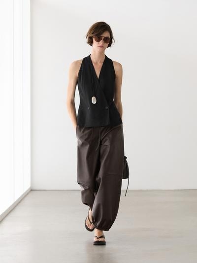 Massimo Dutti Кожаные брюки-шаровары из нубука купить с доставкой.