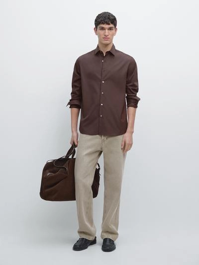 Рубашка slim fit из эластичной ткани- Заказать в России