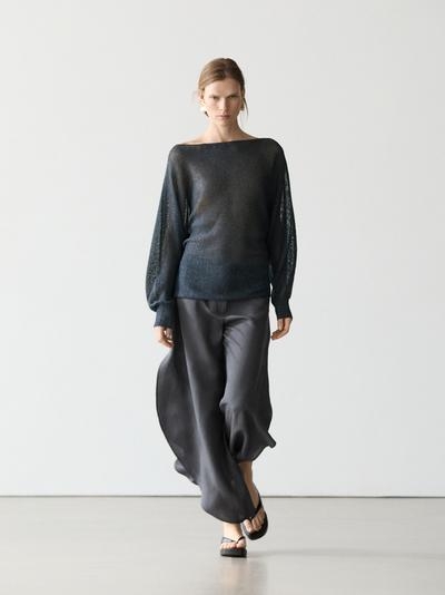 Massimo Dutti Джемпер из вязаного хлопкового микса