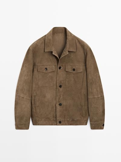 Massimo Dutti Куртка из кожи с эффектом потертостей и карманами