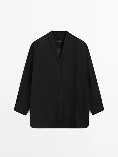 Рубашка из тонкой полупрозрачной ткани с деталями на груди- Заказать в России