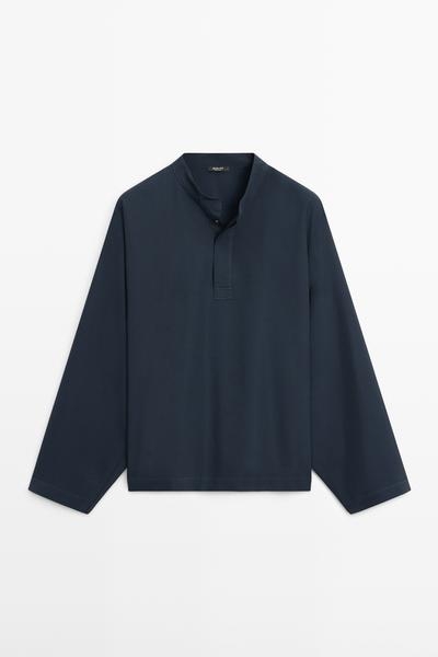 Massimo Dutti Блуза-пончо с воротником-стойкой купить с доставкой.