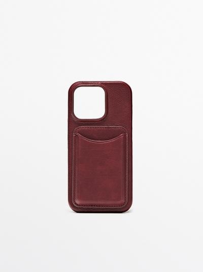 Massimo Dutti Кожаный чехол для IPHONE 16 PRO из натуральной кожи купить с доставкой.