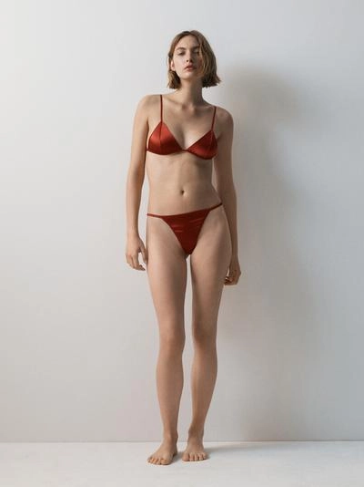 Шелковые трусы с кружевными деталями