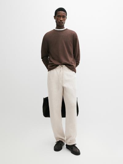 Massimo Dutti Льняные брюки в стиле джоггер