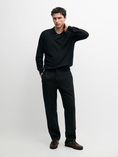 Massimo Dutti Льняные брюки в стиле джоггер