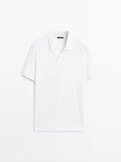Поло из микротекстурированного хлопкового пике massimo dutti- Заказать в России