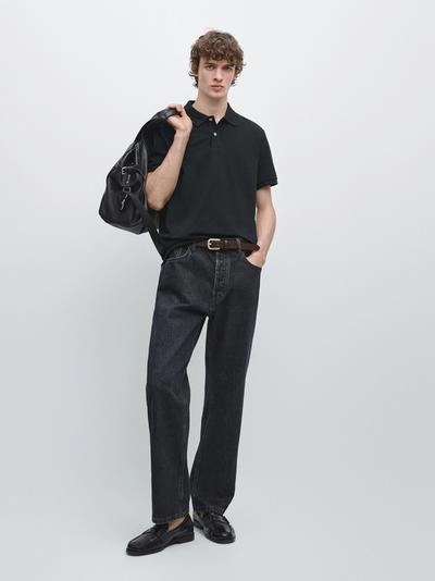 Поло из микротекстурированного хлопкового пике